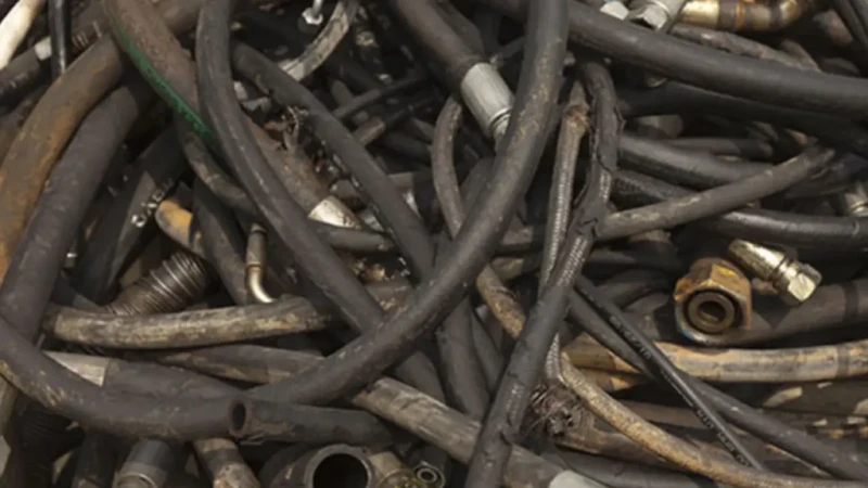 remove and replace damaged material handling hose section